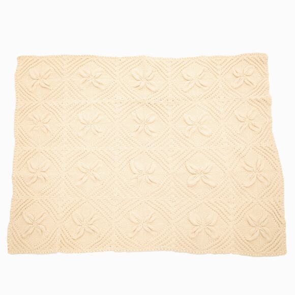 Vintage Off-White Crochet Afghan - Picture 1 of 7